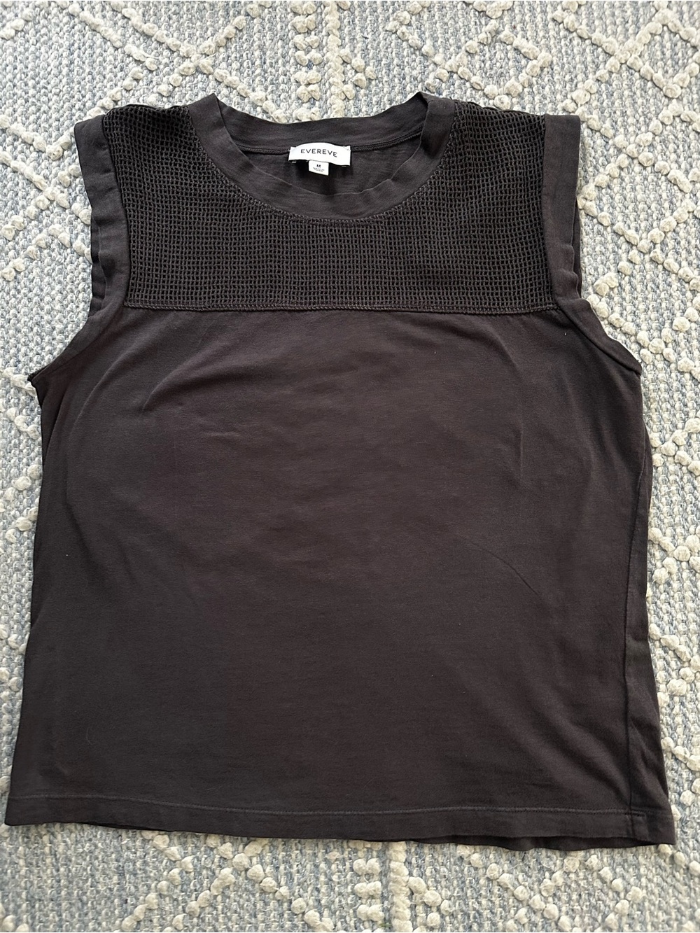 Evereve Sleeveless Knit-Yoke Plum Tank Top MEDIUM